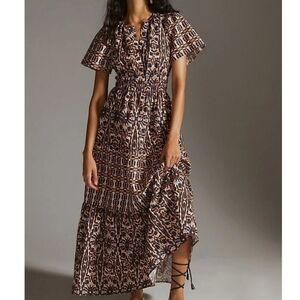 Anthropologie Multicolor Patterned Maxi Dress